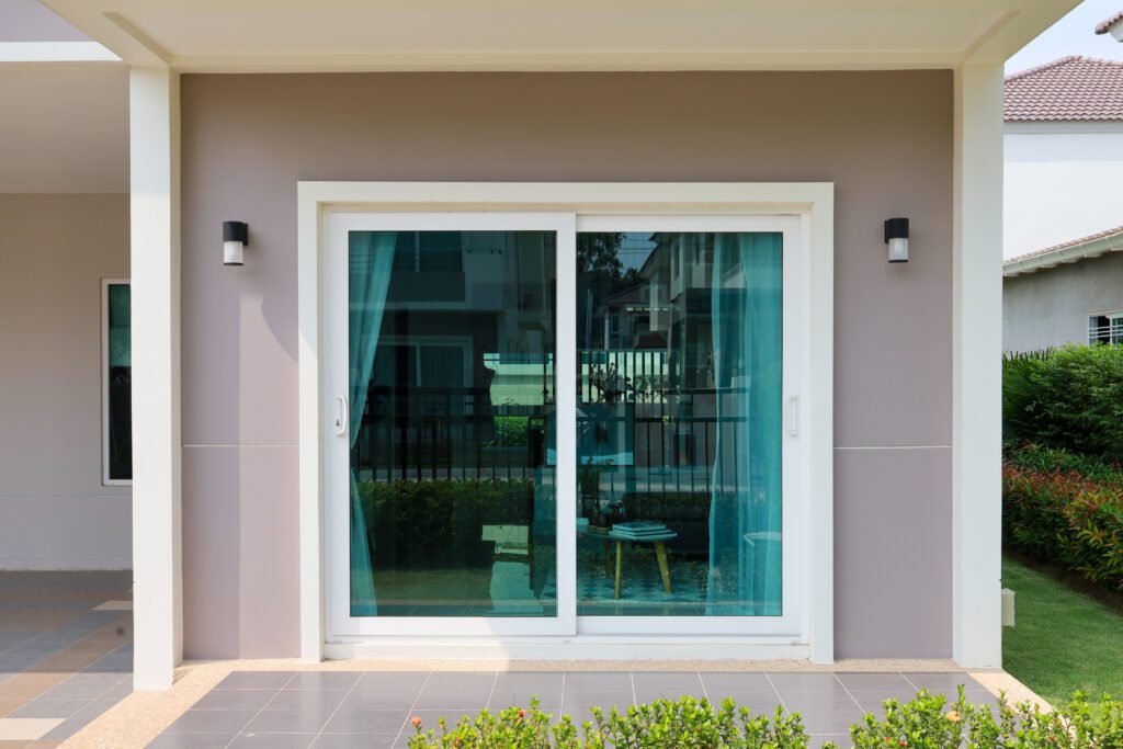 clear glass sliding door